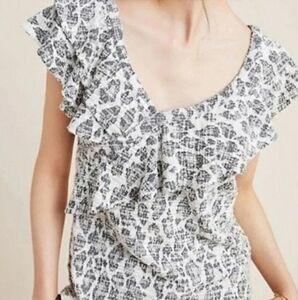 Anthropologie Dolan Savannah Left coast Ruffle top Blouse Size S